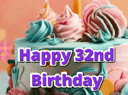 Happy Birthday Age 32 GIF, 32nd Birthday GIF