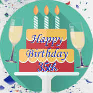 Happy Birthday Age 35 GIF, 35th Birthday GIF