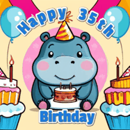 Happy Birthday Age 35 GIF, 35th Birthday GIF