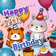 Happy Birthday Age 37 GIF, 37th Birthday GIF