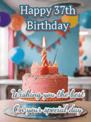 Happy Birthday Age 37 GIF, 37th Birthday GIF