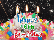 Happy Birthday Age 40 GIF, 40th Birthday GIF