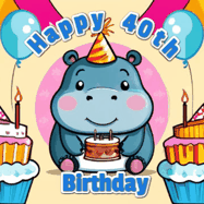 Happy Birthday Age 40 GIF, 40th Birthday GIF