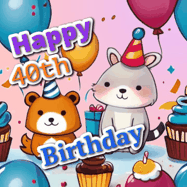 Happy Birthday Age 40 GIF, 40th Birthday GIF