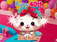 Happy Birthday Age 40 GIF, 40th Birthday GIF