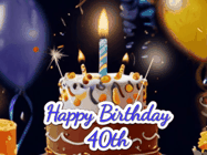 Happy Birthday Age 40 GIF, 40th Birthday GIF