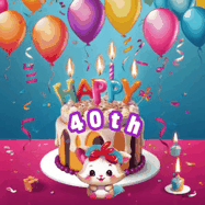 Happy Birthday Age 40 GIF, 40th Birthday GIF