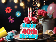 Happy Birthday Age 40 GIF, 40th Birthday GIF