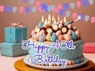 Happy Birthday Age 40 GIF, 40th Birthday GIF