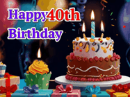 Happy Birthday Age 40 GIF, 40th Birthday GIF
