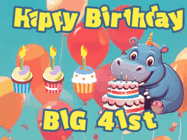 Happy Birthday Age 41 GIF, 41st Birthday GIF