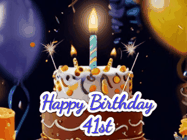 Happy Birthday Age 41 GIF, 41st Birthday GIF