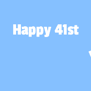 Happy Birthday Age 41 GIF, 41st Birthday GIF: A silly animated Happy Birthday GIF with a smiling emoji rolling into scene and leaving behind a birthday cake.