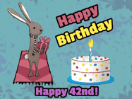 Happy Birthday Age 42 GIF, 42nd Birthday GIF