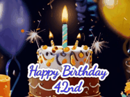 Happy Birthday Age 42 GIF, 42nd Birthday GIF