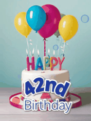 Happy Birthday Age 42 GIF, 42nd Birthday GIF