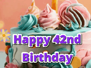 Happy Birthday Age 42 GIF, 42nd Birthday GIF
