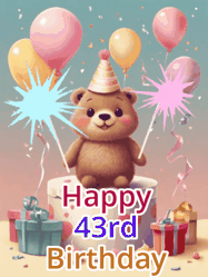 Happy Birthday Age 43 GIF, 43rd Birthday GIF