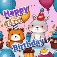 Happy Birthday Age 43 GIF, 43rd Birthday GIF