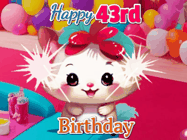 Happy Birthday Age 43 GIF, 43rd Birthday GIF