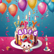 Happy Birthday Age 43 GIF, 43rd Birthday GIF