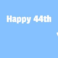 Happy Birthday Age 44 GIF, 44th Birthday GIF: A silly animated Happy Birthday GIF with a smiling emoji rolling into scene and leaving behind a birthday cake.
