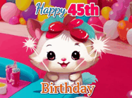 Happy Birthday Age 45 GIF, 45th Birthday GIF