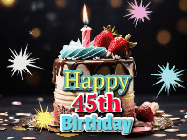 Happy Birthday Age 45 GIF, 45th Birthday GIF