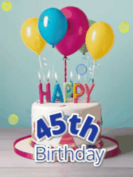 Happy Birthday Age 45 GIF, 45th Birthday GIF