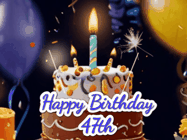 Happy Birthday Age 47 GIF, 47th Birthday GIF
