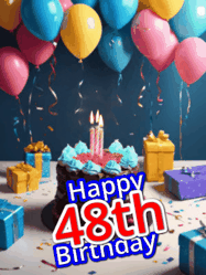 Happy Birthday Age 48 GIF, 48th Birthday GIF
