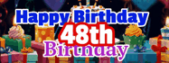 Happy Birthday Age 48 GIF, 48th Birthday GIF