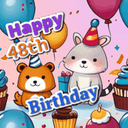 Happy Birthday Age 48 GIF, 48th Birthday GIF
