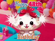 Happy Birthday Age 48 GIF, 48th Birthday GIF