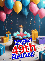 Happy Birthday Age 49 GIF, 49th Birthday GIF
