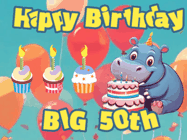 Happy Birthday Age 50 GIF, 50th Birthday GIF