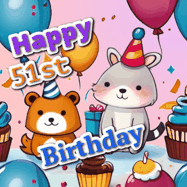 Happy Birthday Age 51 GIF, 51st Birthday GIF