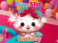 Happy Birthday Age 51 GIF, 51st Birthday GIF