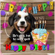 Happy Birthday Age 51 GIF, 51st Birthday GIF