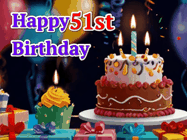 Happy Birthday Age 51 GIF, 51st Birthday GIF