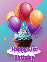 Happy Birthday Age 51 GIF, 51st Birthday GIF