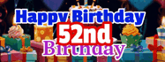 Happy Birthday Age 52 GIF, 52nd Birthday GIF