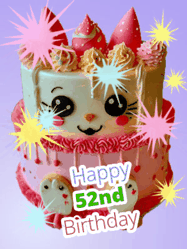 Happy Birthday Age 52 GIF, 52nd Birthday GIF
