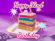 Happy Birthday Age 52 GIF, 52nd Birthday GIF