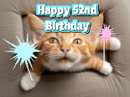 Happy Birthday Age 52 GIF, 52nd Birthday GIF
