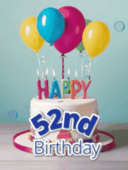 Happy Birthday Age 52 GIF, 52nd Birthday GIF