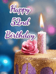 Happy Birthday Age 52 GIF, 52nd Birthday GIF