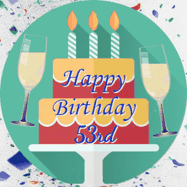 Happy Birthday Age 53 GIF, 53rd Birthday GIF