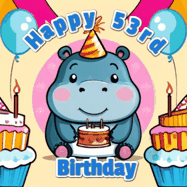 Happy Birthday Age 53 GIF, 53rd Birthday GIF