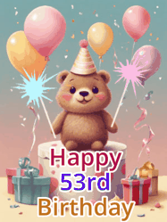 Happy Birthday Age 53 GIF, 53rd Birthday GIF